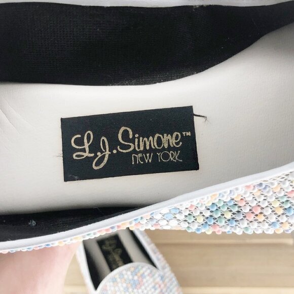 L. J. Simone New York Vintage Pastel Rainbow Beaded Loafers Size 11 - Picture 4 of 5